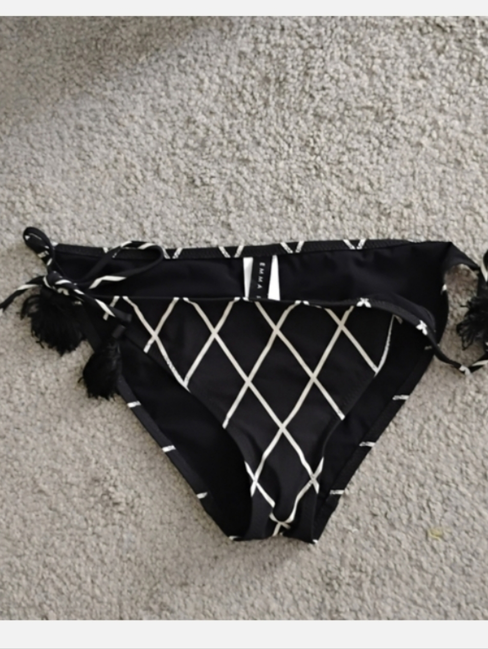Emma Pake Criss Cross Side Tie Tassel Bikini Bottom Size L